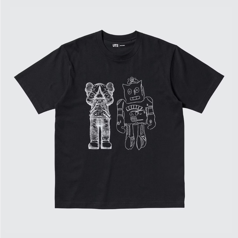 Kaws + Warhol Uniqlo T-shirt Black New Authentic S-XXL